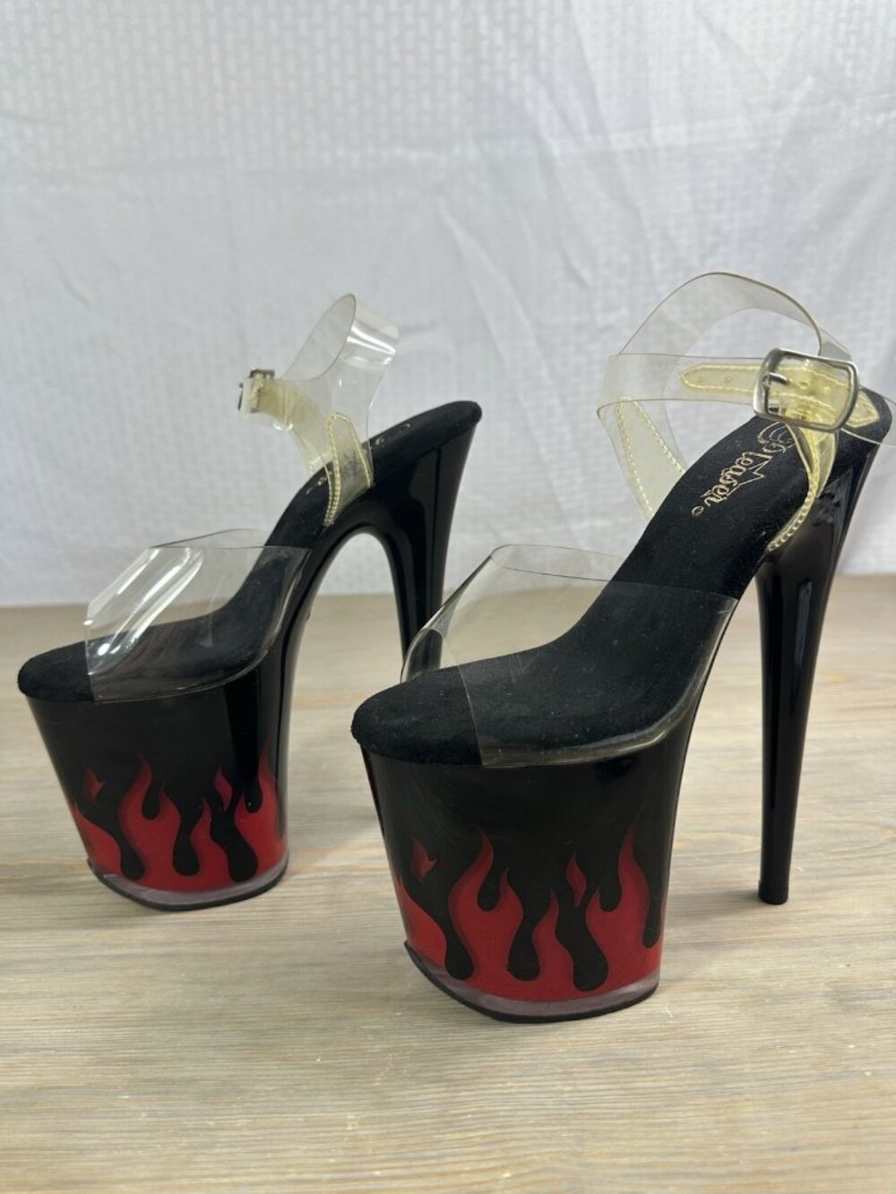 Pleaser Flame Flamingo 808 Light Up Platform 8” Heels Womens 7 Read
